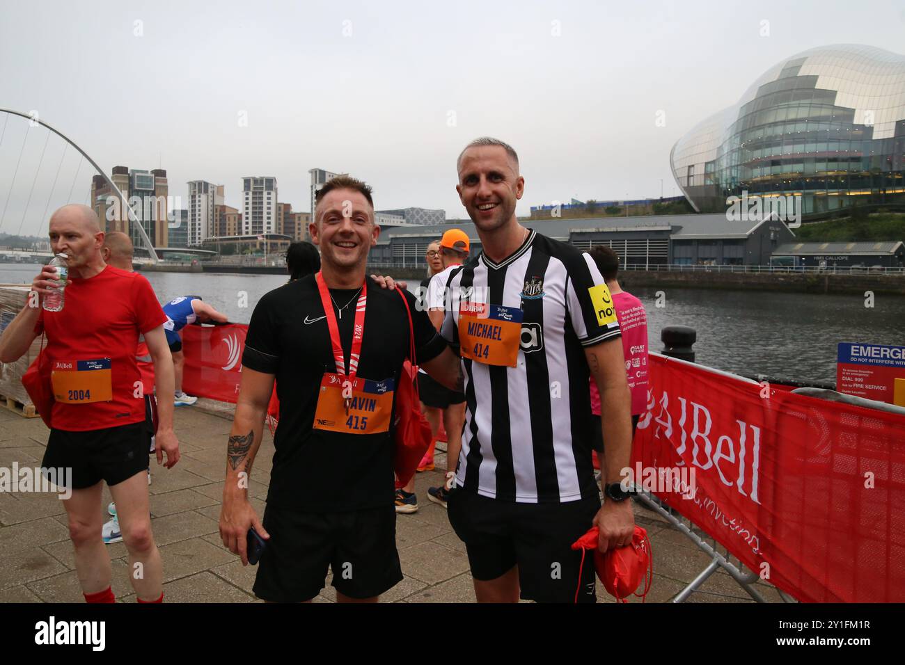 Der Great North Run 5k findet am Freitag auf Newcastle und Gateshead statt, an dem Bürgermeister Kim McGuinness teilnahm. Newcastle Upon Tyne, Großbritannien, 6. September 2024, Credit: DEW/Alamy Live News Stockfoto