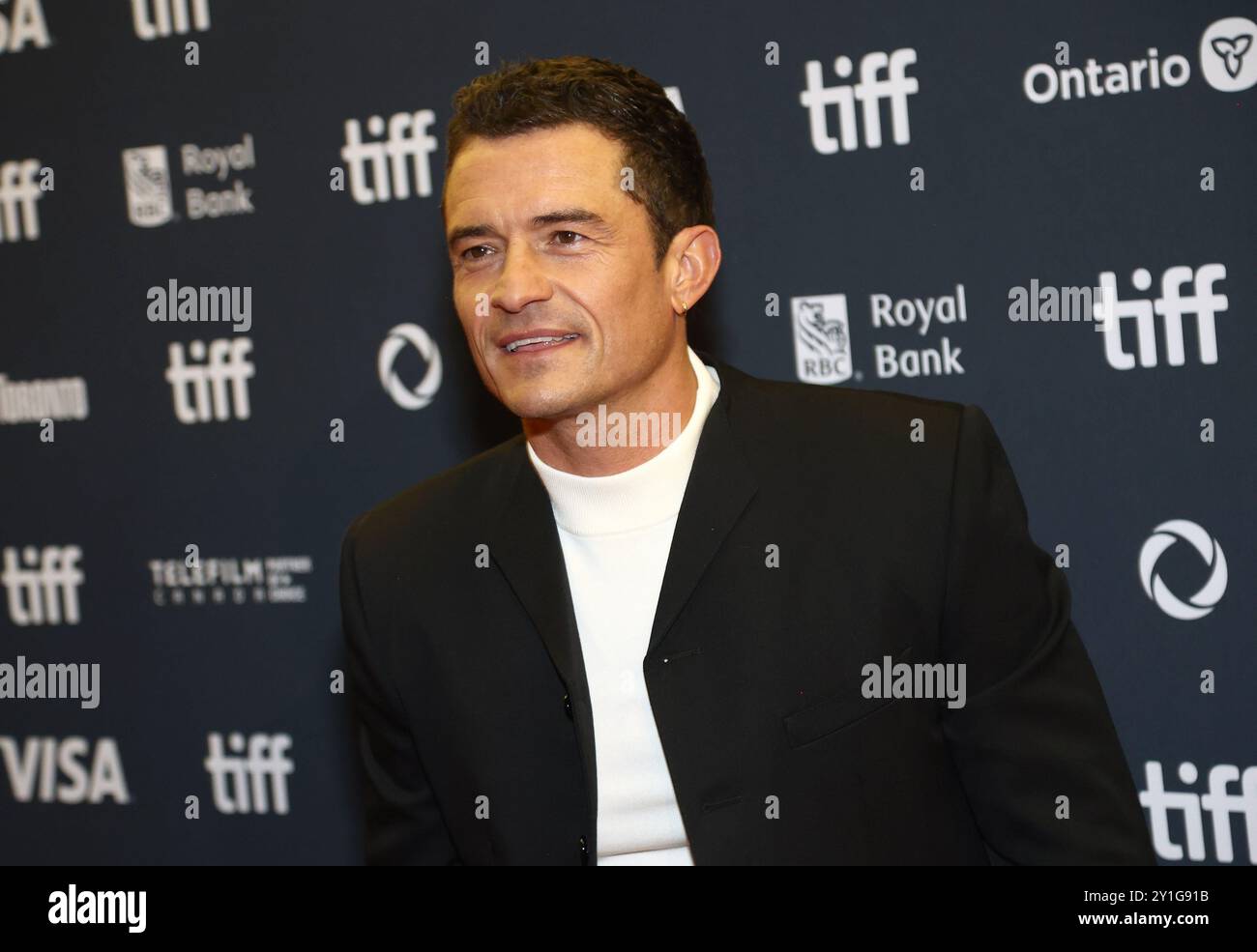 Toronto, Kanada. September 2024. Orlando Bloom kam bei der Premiere von „The Cut“ während des Toronto International Film Festivals 2024 am 5. September 2024 im Princess of Wales Theatre in Toronto, Kanada © JPA/AFF-USA.com Credit: AFF/Alamy Live News Stockfoto