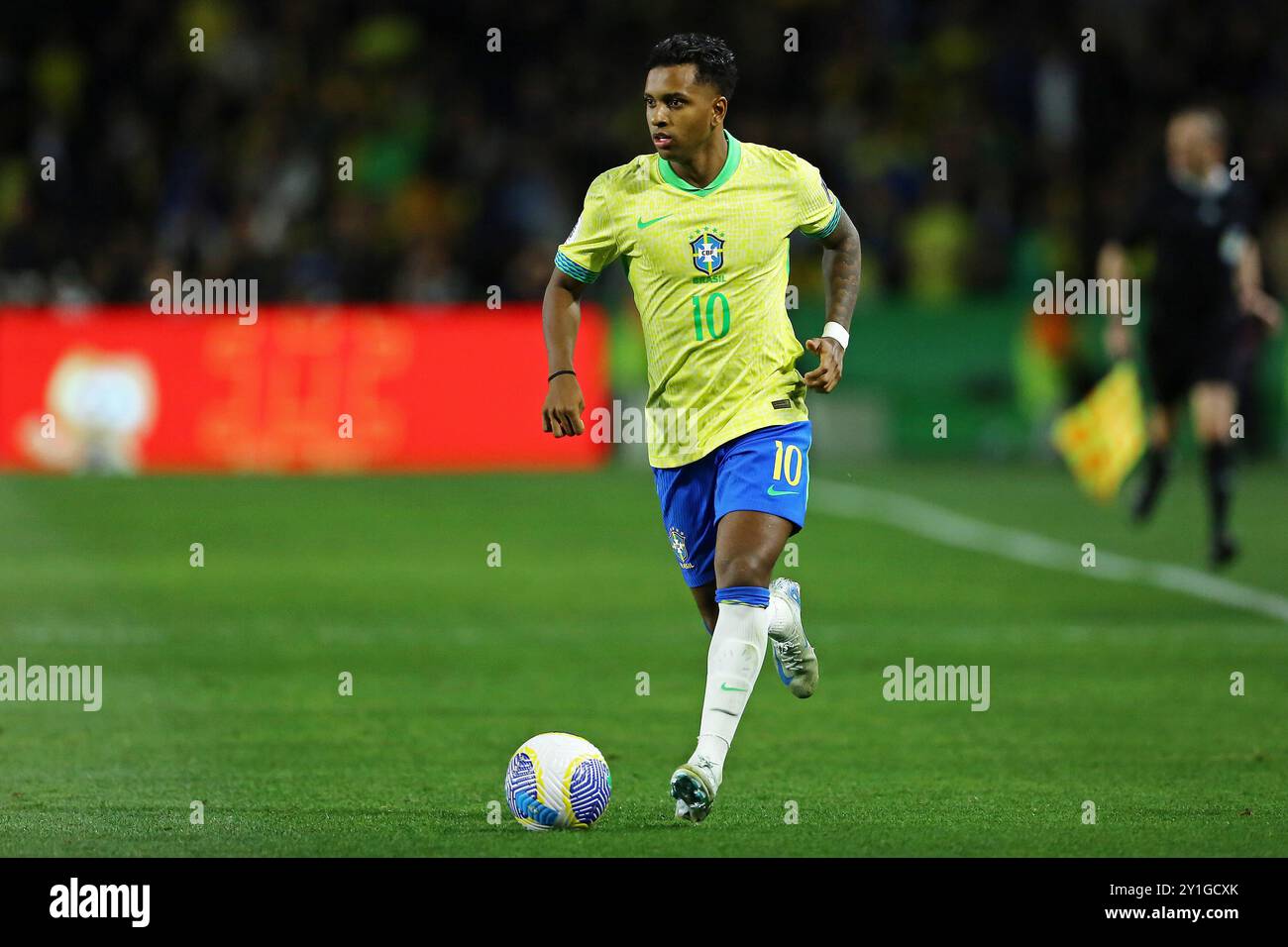 Curitiba, Brasilien. September 2024. Rodrygo aus Brasilien während des Spiels zwischen Brasilien und Ecuador für die 7. Runde der FIFA 2026-Qualifikation am 06. September 2024 im Couto Pereira Stadium in Curitiba, Brasilien Foto: Heuler Andrey/DiaEsportivo/Alamy Live News Credit: DiaEsportivo/Alamy Live News Stockfoto