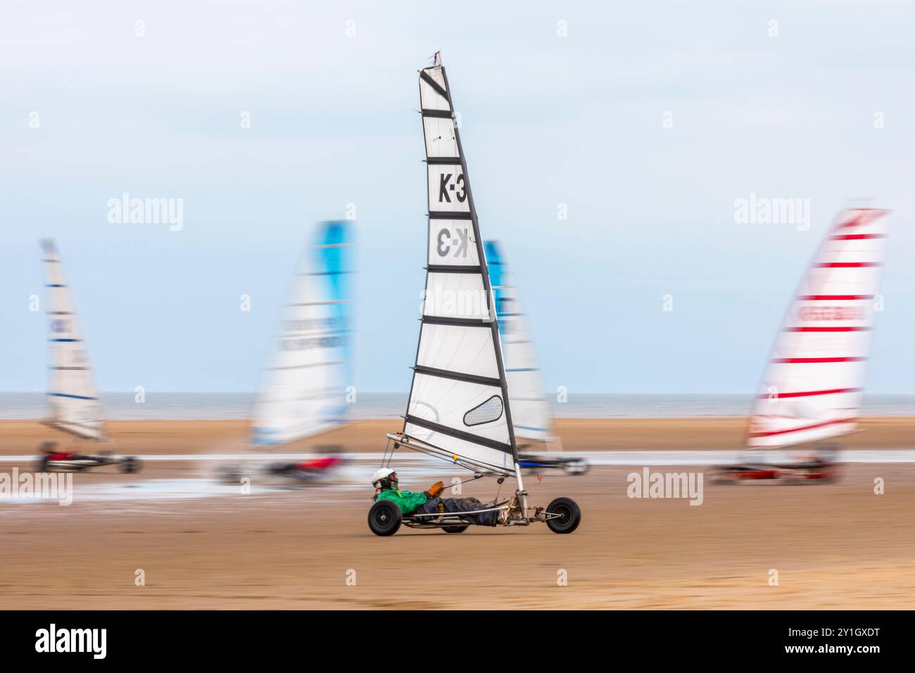 Land Yachting; St Annes; Lancashire; Großbritannien Stockfoto