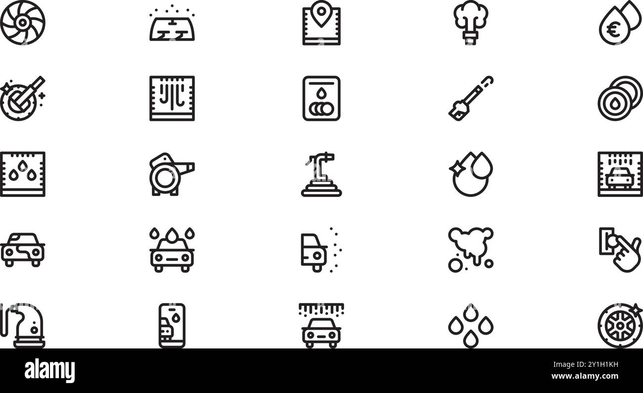 Symbole für die elektrische Reinigung hochwertige Vektorsymbole mit bearbeitbarer Kontur. Ideal für professionelle und kreative Projekte. Stock Vektor