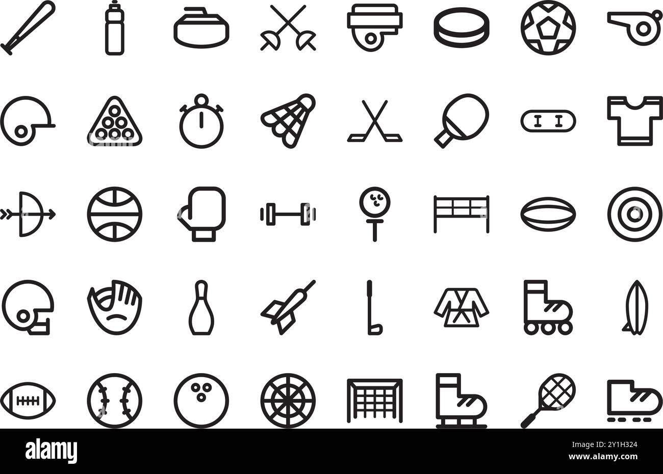 Symbole für Sportausrüstung hochwertige Vektorsymbole mit bearbeitbarem Hub. Ideal für professionelle und kreative Projekte. Stock Vektor