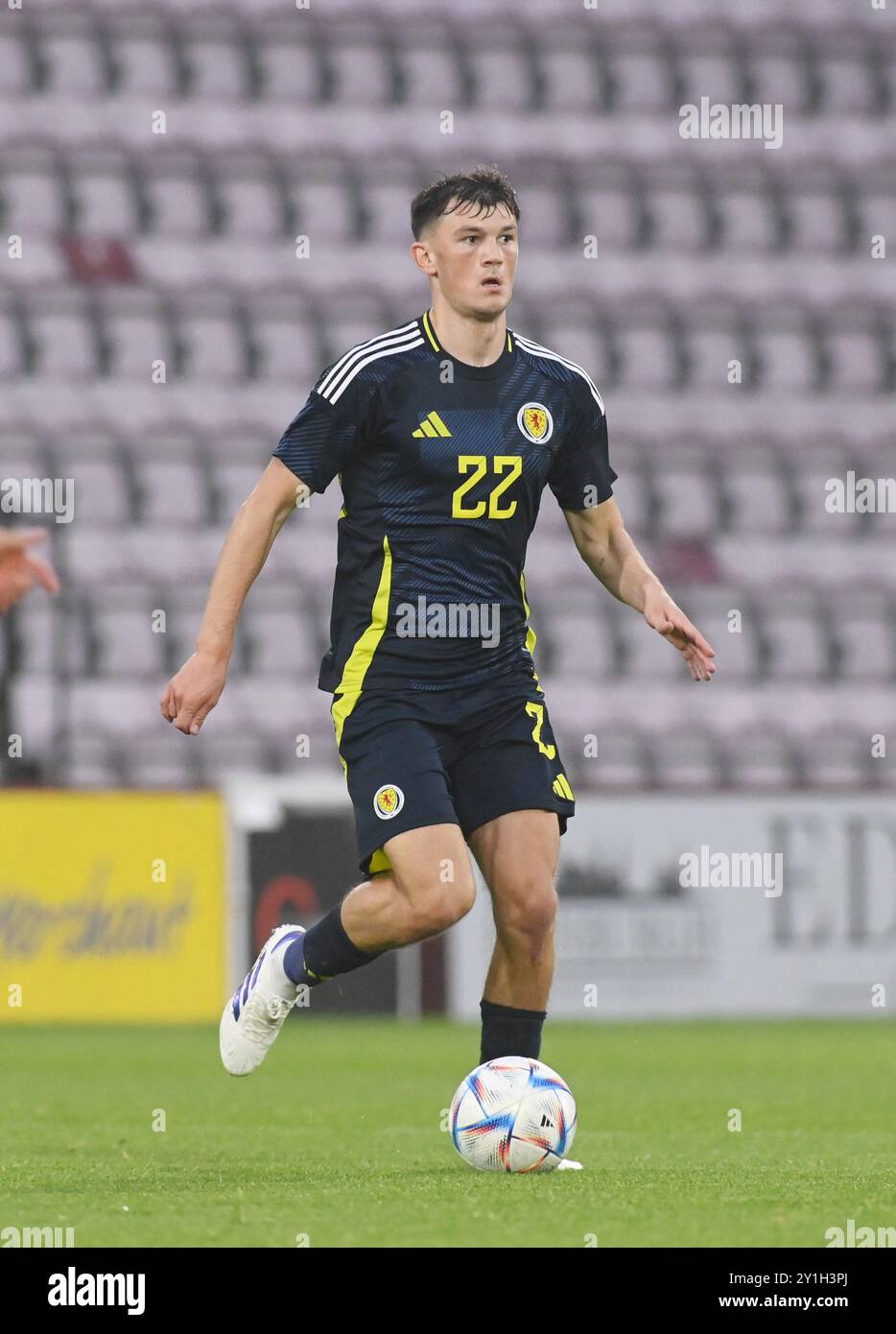 . Qualifikation zur UEFA-U21-Meisterschaft Schottland gegen Spanien. , . Tynecastle Park, Edinburgh. Scotland U21 Calvin Ramsay of (Wigan auf Leihgabe von Liverpool) Credit: eric mccowat/Alamy Live News Stockfoto