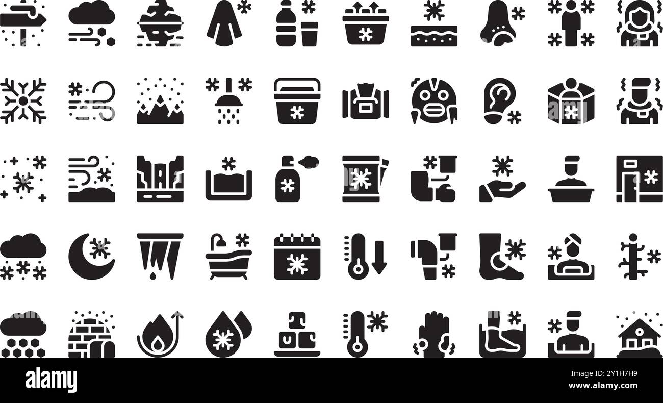 Symbole für Kaltbelichtung hochwertige Vektorsymbole mit editierbarer Kontur. Ideal für professionelle und kreative Projekte. Stock Vektor