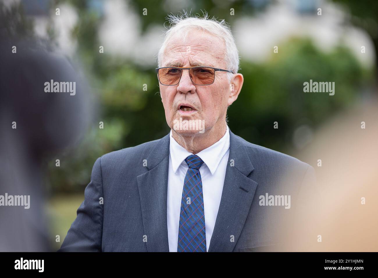 Ramstein Miesenbach, Deutschland. September 2024. GER, Ramstein-Miesenbach, Treffen der 24. Ukrainischen Verteidigungsgruppe mit dem US-Verteidigungsminister Lloyd Austin, Luftwaffenstützpunkt Ramstein, 06. September 2024, USA, Pressekonferenz kanadischer Verteidigungsminister Bill Blair, Pressekonferenz Credit: HMB Media/Alamy Live News Stockfoto