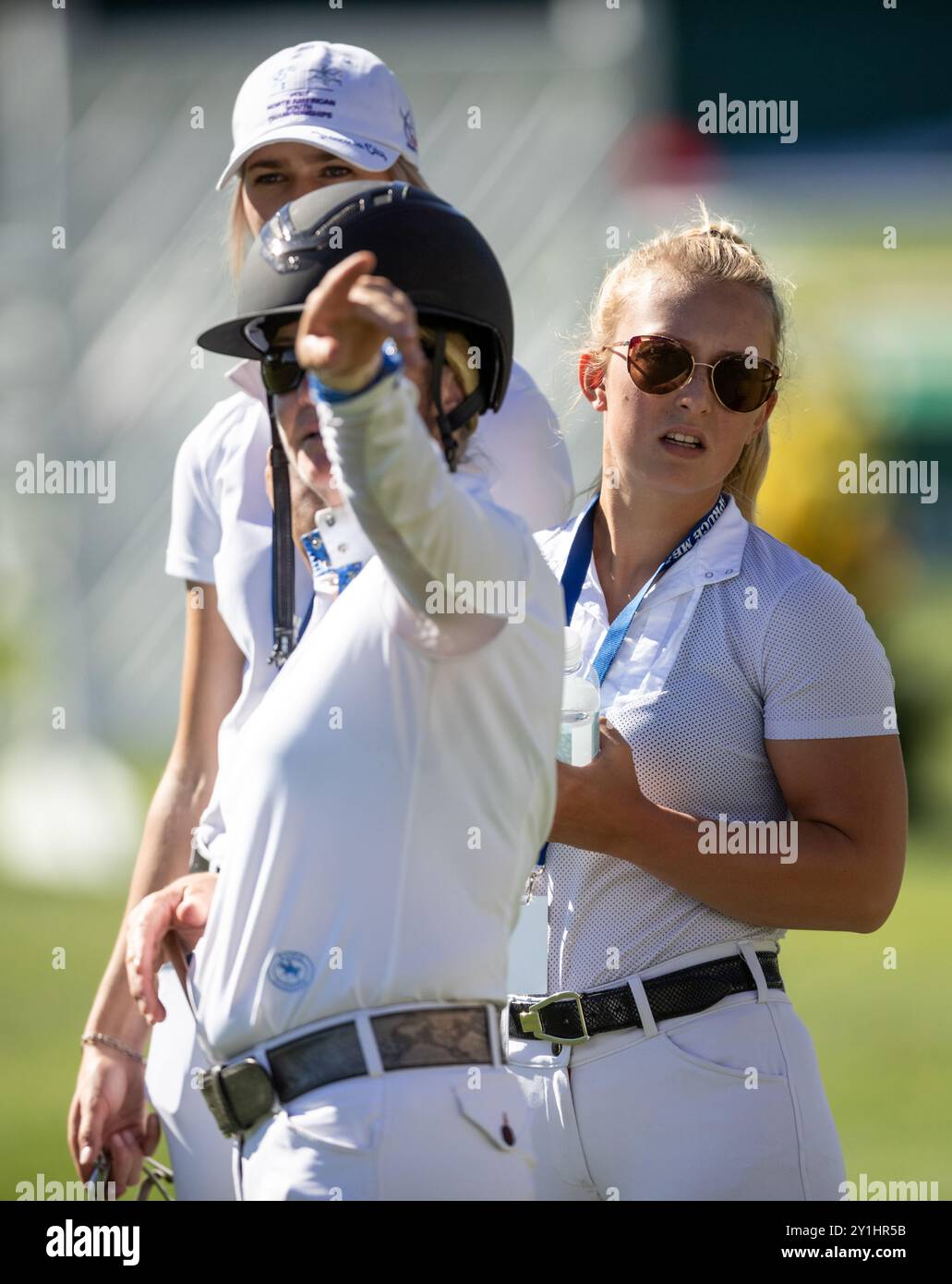 Calgary, Kanada - 6. September 2024. Jaydan Stettner aus Kanada tritt während der Rolex Masters in der 1,45 m langen CSI2*-Klasse in Spruce Meadows an. Mark Spowar Stockfoto