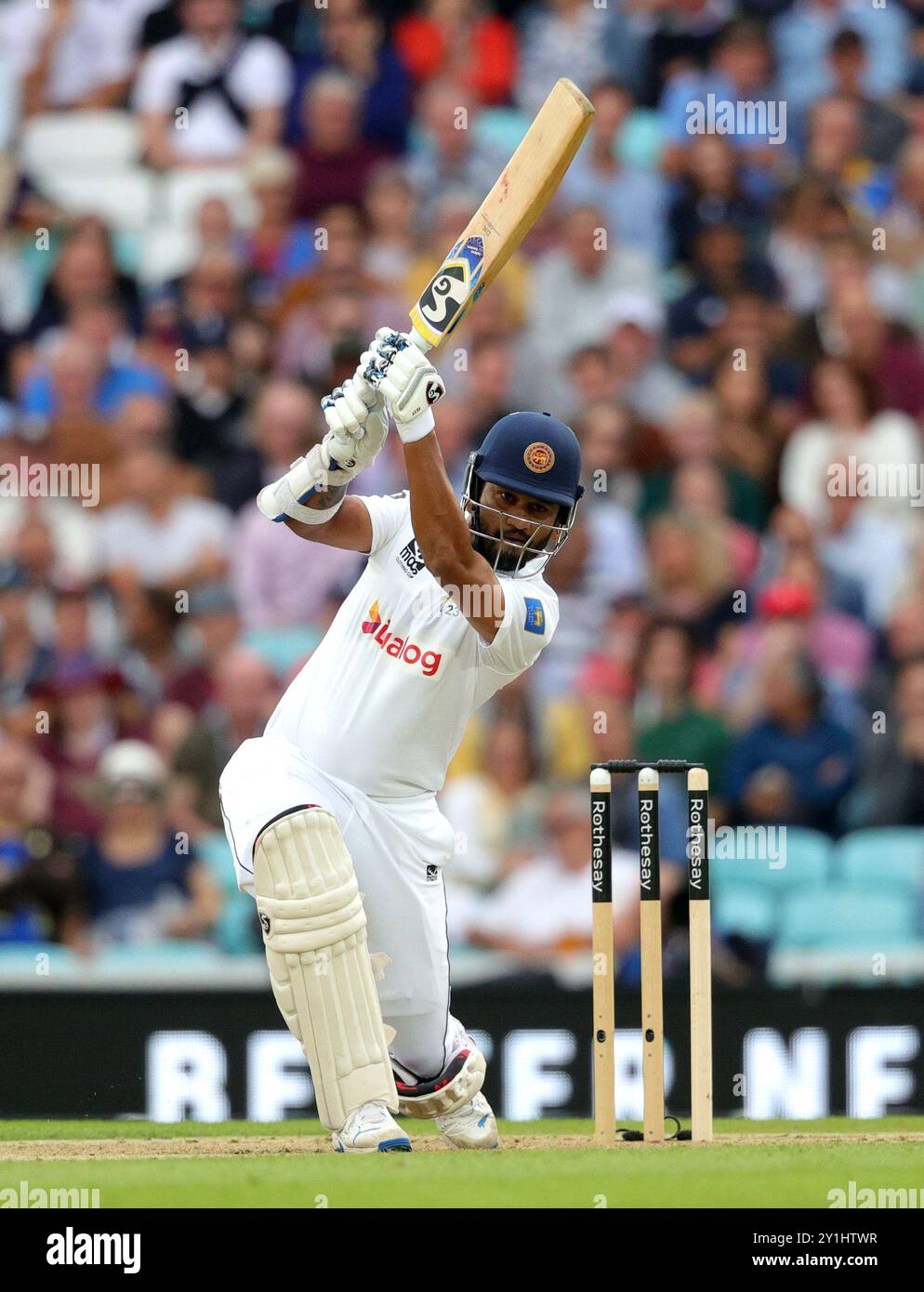 London, England. September 2024. Dimuth Karunaratne aus Sri Lanka während des zweiten Tages des Rothesay Men's Third Test Matches zwischen England und Sri Lanka im Kia Oval. Quelle: Ben Whitley/Alamy Live News Stockfoto