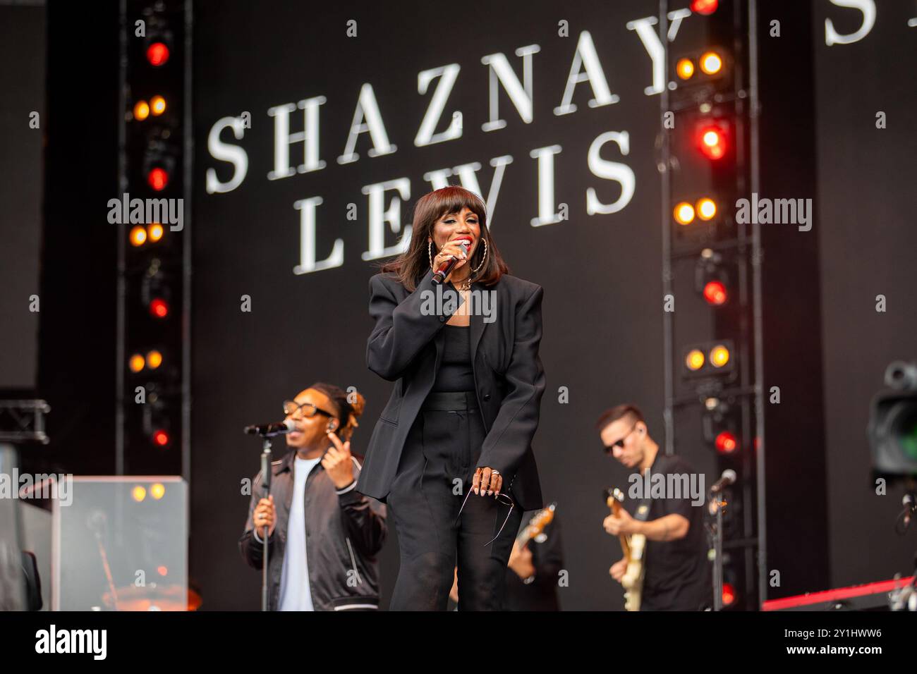 Preston, England, 7. September 2024. Shaznay Lewis spielt die Hauptbühne bei BBC Radio 2 im Park in Preston. Quelle: Izzy Clayton/Alamy Live News Stockfoto