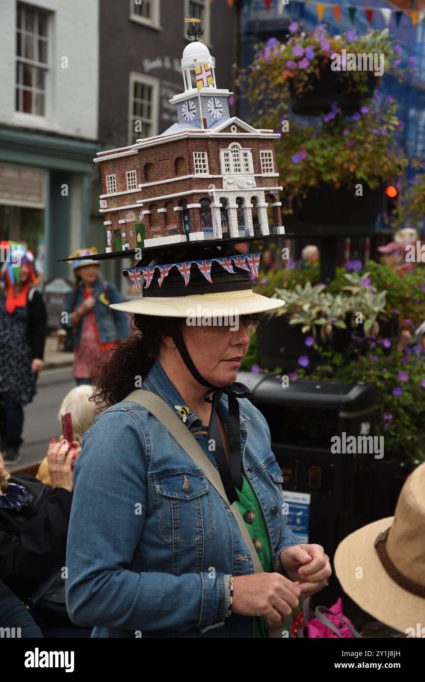 Bridport Hat Festival 2024 Stockfoto