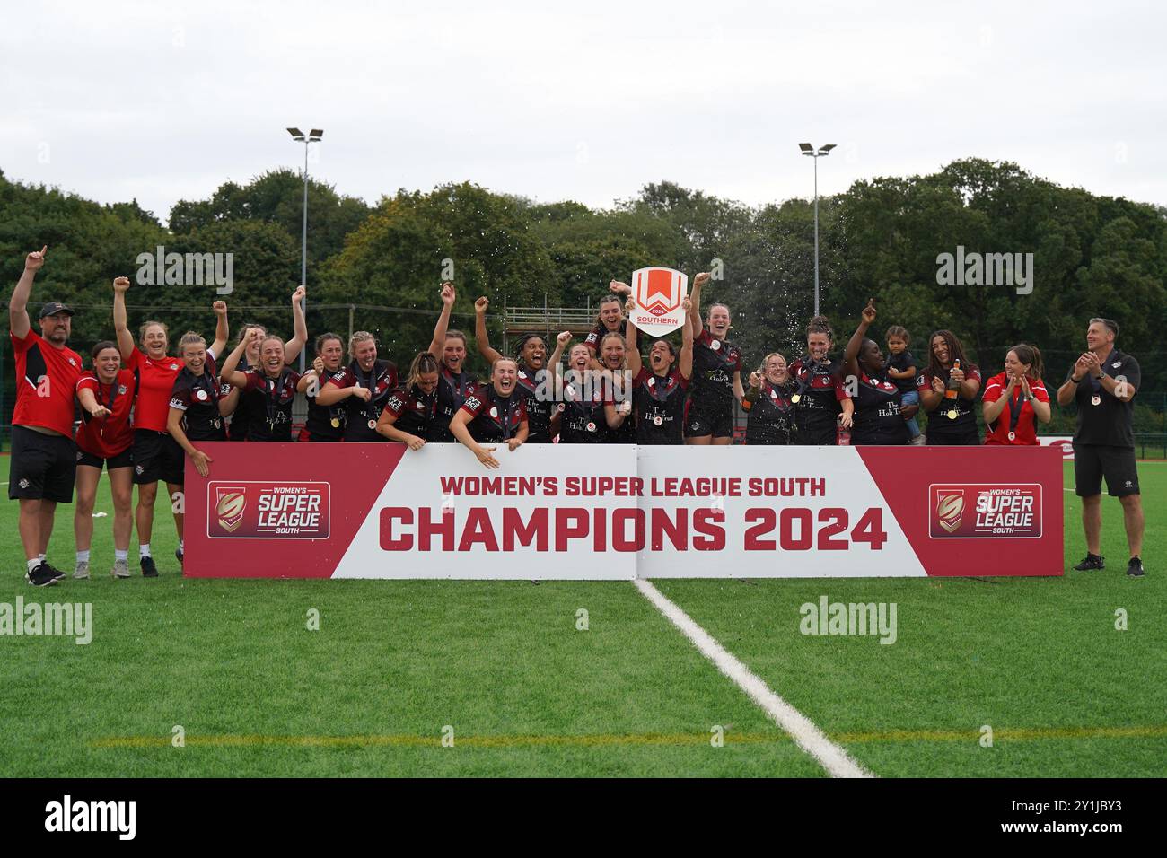 Cardiff Demons 8 V 28 London Broncos. Rugby League Southern Champons Credit Alamy Live News / Penallta Photographics Stockfoto