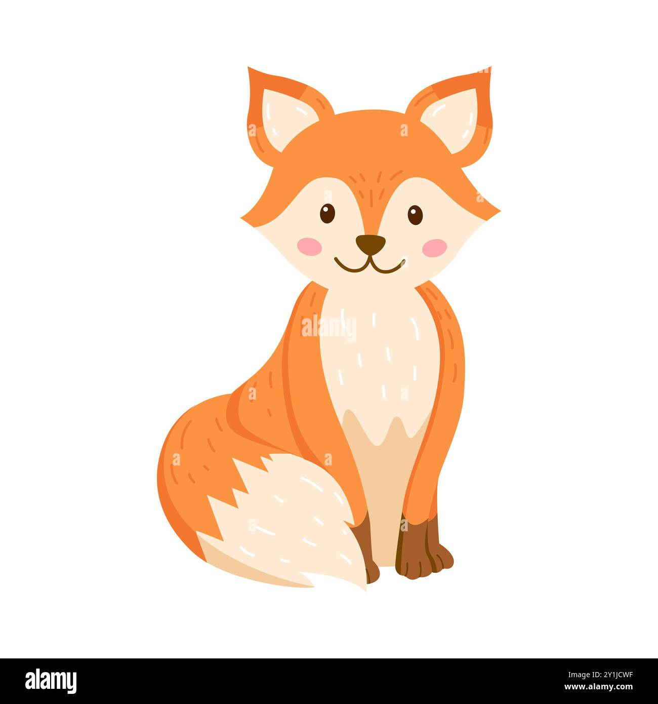 Niedliche Zeichentrick-Rotfuchs-Vektor-Illustration Stock Vektor