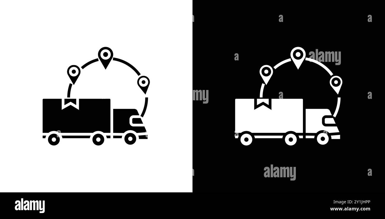 Verteilungssymbol einfaches flaches Vektorsymbol Umriss Kollektion Set Logo Stock Vektor