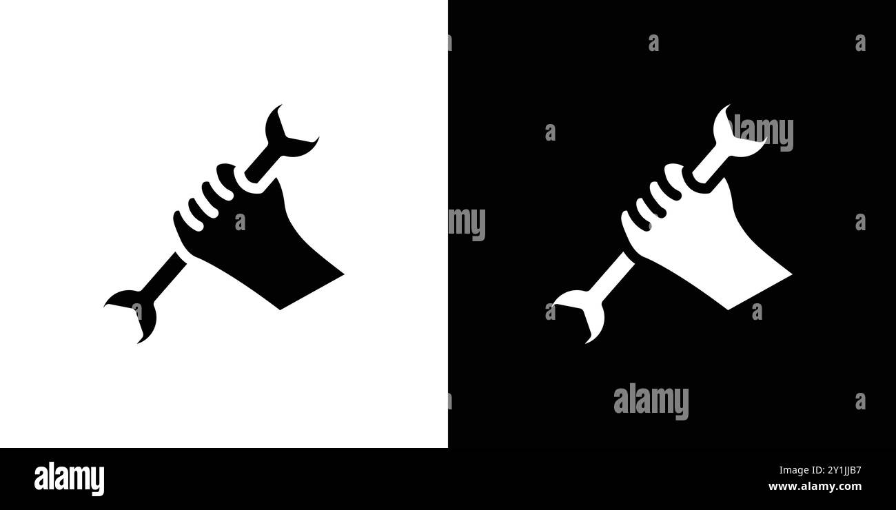 Reparatur Icon Design einfache flache Vektor Symbol Umriss Sammlung Set Logo Stock Vektor