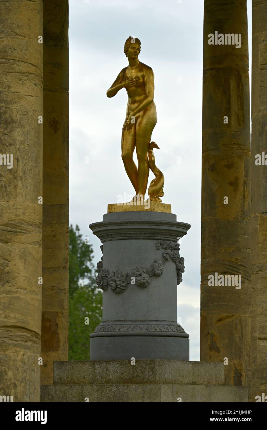 Die Medici Venus in der Rotunde im Georgian Landscape Garden und Park National Trust Property in Stowe, Buckinghamshire England Stockfoto