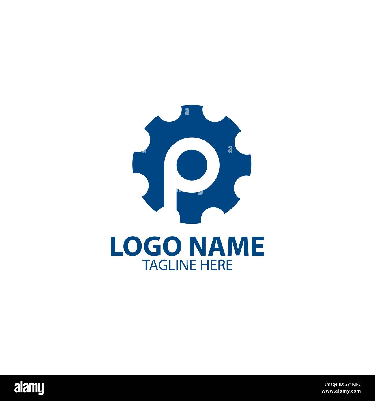 Letter P Gear Logo-Vektor Stock Vektor