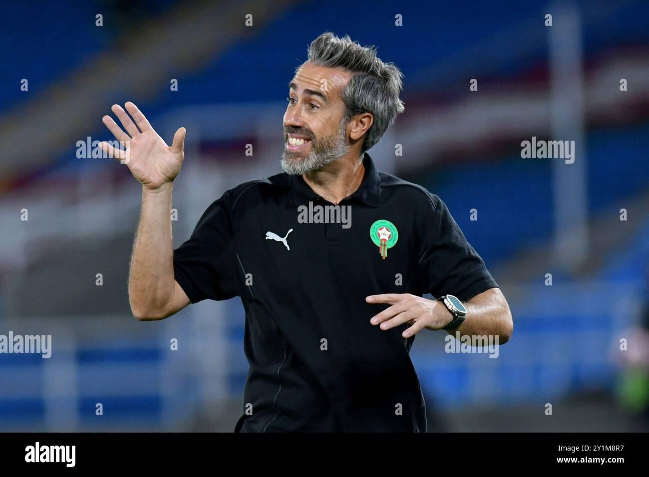 Cali, Kolumbien. September 2024. Jorge Vilda Cheftrainer von Morroco beim Spiel der Gruppe C FIFA U-20-Frauen-Weltmeisterschaft Kolumbien 2024 zwischen Morroco und Spanien im Olympischen Pascual Guerrero-Stadion in Cali am 7. September 2024. Foto: Alejandra Arango/DiaEsportivo/Alamy Live News Credit: DiaEsportivo/Alamy Live News Stockfoto