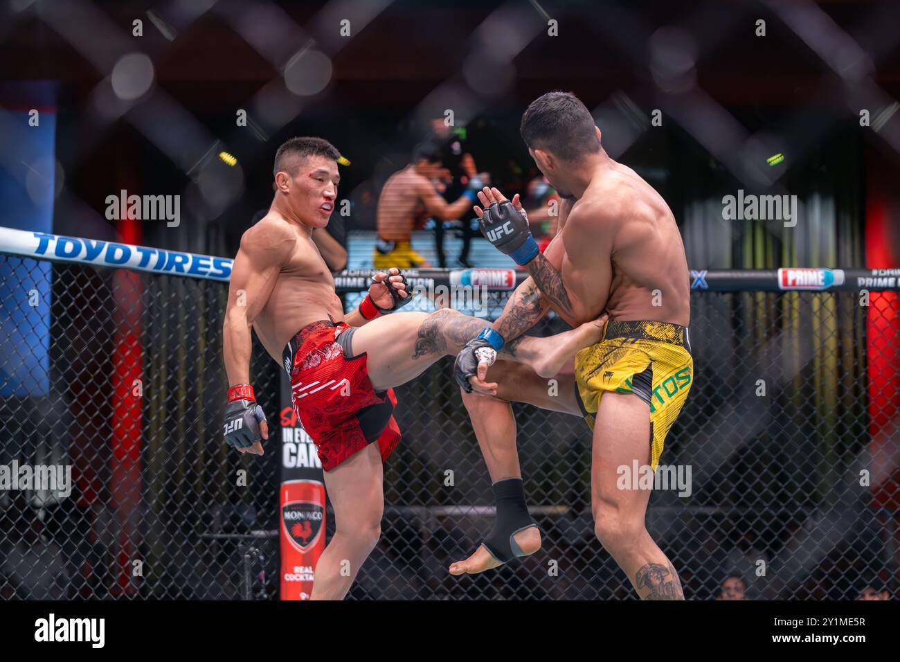 Las Vegas, USA. September 2024. UFC Featherweight Yizha trifft Gabriel Santos während UFC auf ESPN 100 bei UFC Apex Credit: Malachi Gabriel/Alamy Live News Stockfoto