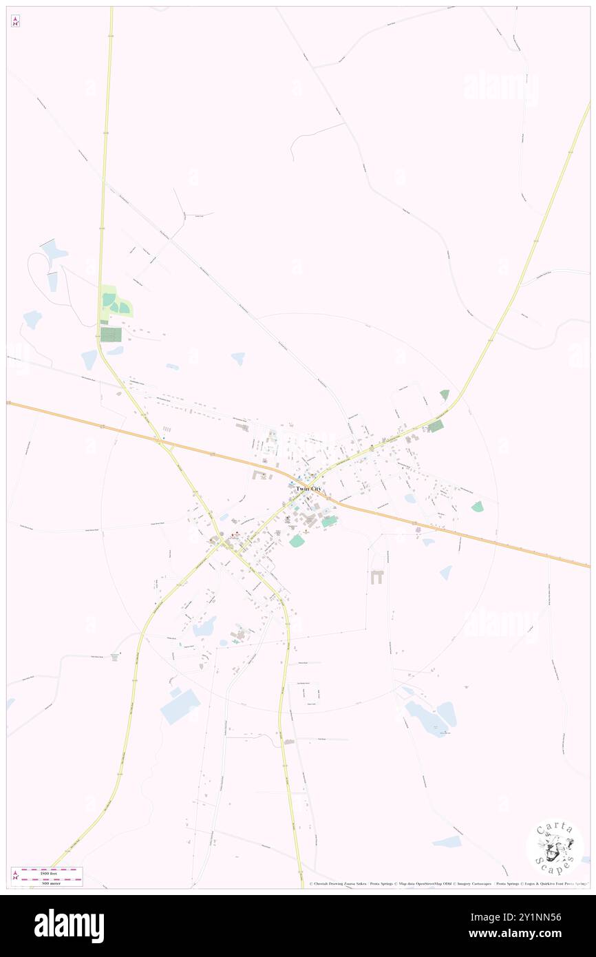 Twin City, Emanuel County, USA, USA, Georgia, n 32 34' 58''', S 82 9' 18'', Karte, Cartascapes Map, veröffentlicht 2024. Erkunden Sie Cartascapes, eine Karte, die die vielfältigen Landschaften, Kulturen und Ökosysteme der Erde enthüllt. Reisen Sie durch Zeit und Raum und entdecken Sie die Verflechtungen der Vergangenheit, Gegenwart und Zukunft unseres Planeten. Stockfoto