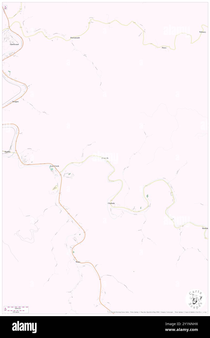 Flintville, Breathitt County, USA, Vereinigte Staaten, Kentucky, n 37 29' 5''', S 83 18' 1'', Karte, Cartascapes Map, veröffentlicht 2024. Erkunden Sie Cartascapes, eine Karte, die die vielfältigen Landschaften, Kulturen und Ökosysteme der Erde enthüllt. Reisen Sie durch Zeit und Raum und entdecken Sie die Verflechtungen der Vergangenheit, Gegenwart und Zukunft unseres Planeten. Stockfoto