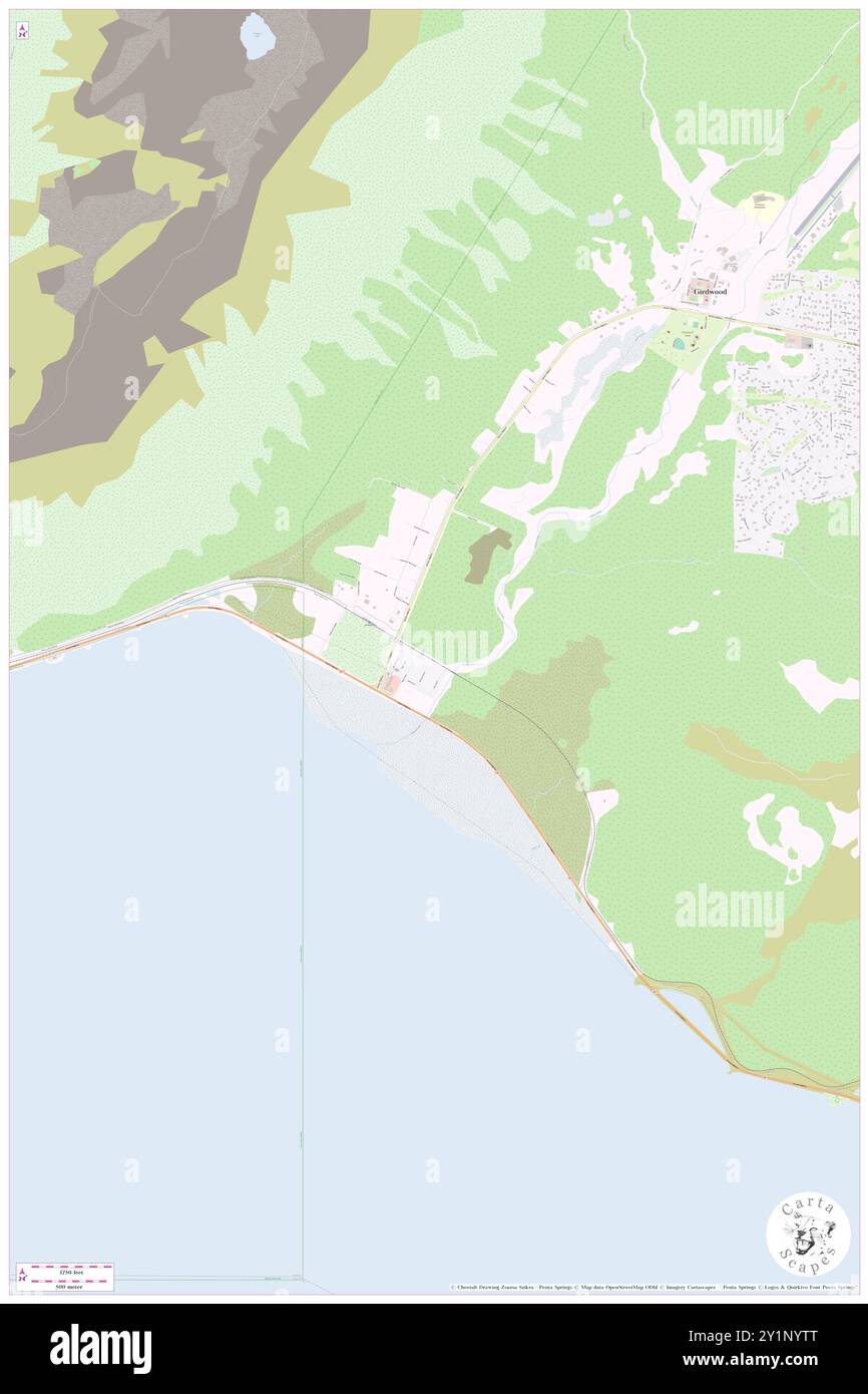 Girdwood, Anchorage Municipality, USA, USA, Alaska, n 60 56' 33'', S 149 9' 59'', Karte, Cartascapes Map, veröffentlicht 2024. Erkunden Sie Cartascapes, eine Karte, die die vielfältigen Landschaften, Kulturen und Ökosysteme der Erde enthüllt. Reisen Sie durch Zeit und Raum und entdecken Sie die Verflechtungen der Vergangenheit, Gegenwart und Zukunft unseres Planeten. Stockfoto