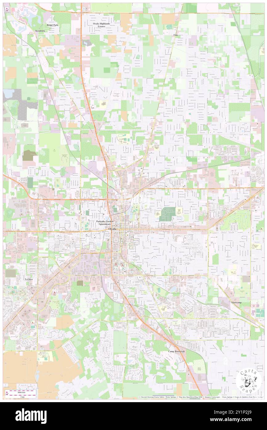 Ocala Municipal Trailer Park, Marion County, USA, USA, Florida, n 29 11' 47'', S 82 7' 54'', Karte, Cartascapes Map, veröffentlicht 2024. Erkunden Sie Cartascapes, eine Karte, die die vielfältigen Landschaften, Kulturen und Ökosysteme der Erde enthüllt. Reisen Sie durch Zeit und Raum und entdecken Sie die Verflechtungen der Vergangenheit, Gegenwart und Zukunft unseres Planeten. Stockfoto