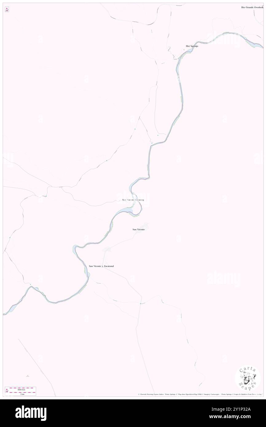 San Vicente Crossing, Brewster County, USA, USA, Texas, n 29 7' 48'', S 103 0' 53'', Karte, Cartascapes Map, veröffentlicht 2024. Erkunden Sie Cartascapes, eine Karte, die die vielfältigen Landschaften, Kulturen und Ökosysteme der Erde enthüllt. Reisen Sie durch Zeit und Raum und entdecken Sie die Verflechtungen der Vergangenheit, Gegenwart und Zukunft unseres Planeten. Stockfoto