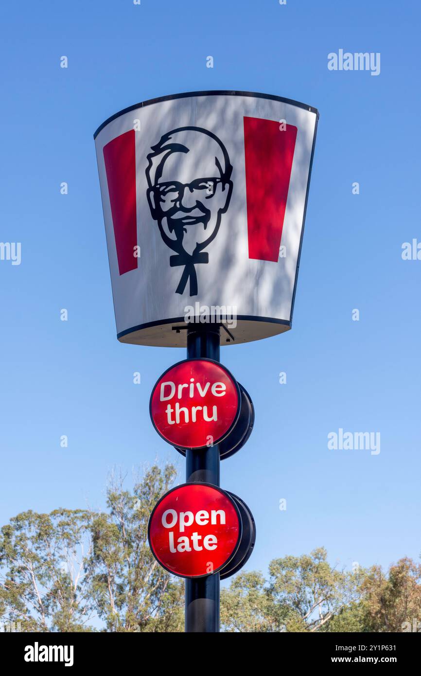 KFC Alice Springs Schild, Todd Street, Alice Springs, Northern Territory, Australien Stockfoto