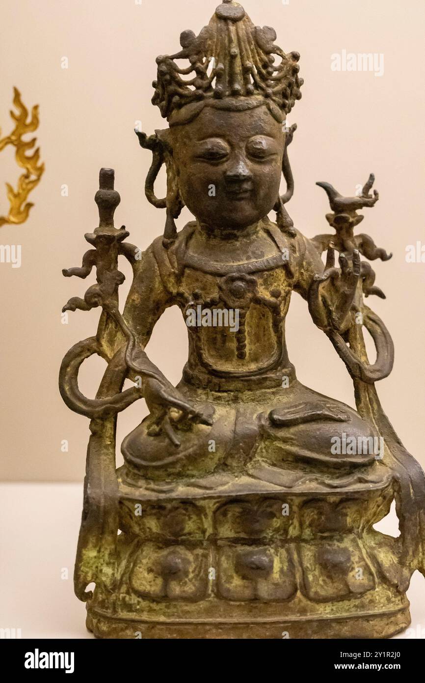 bodhisattva, China, 17. Jahrhundert, Nationalmuseum für Anthropologie, Madrid, Spanien. Stockfoto