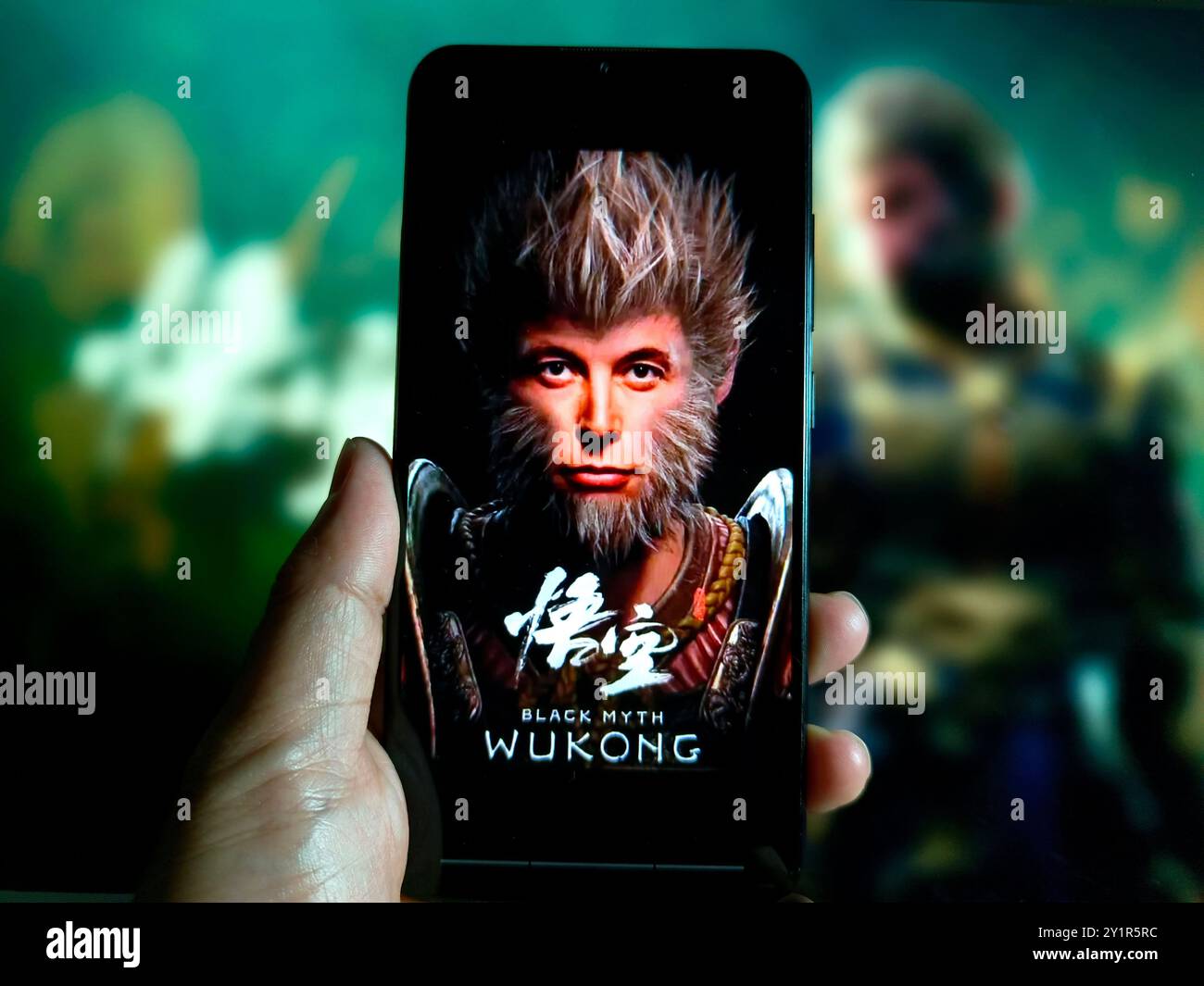 SUQIAN, CHINA - 8. SEPTEMBER 2024 - Illustration: Musk postete ein KI-generiertes Bild, um Sun Wukong mehr wie Musk in Suqian, Provinz Jiangsu, aussehen zu lassen Stockfoto