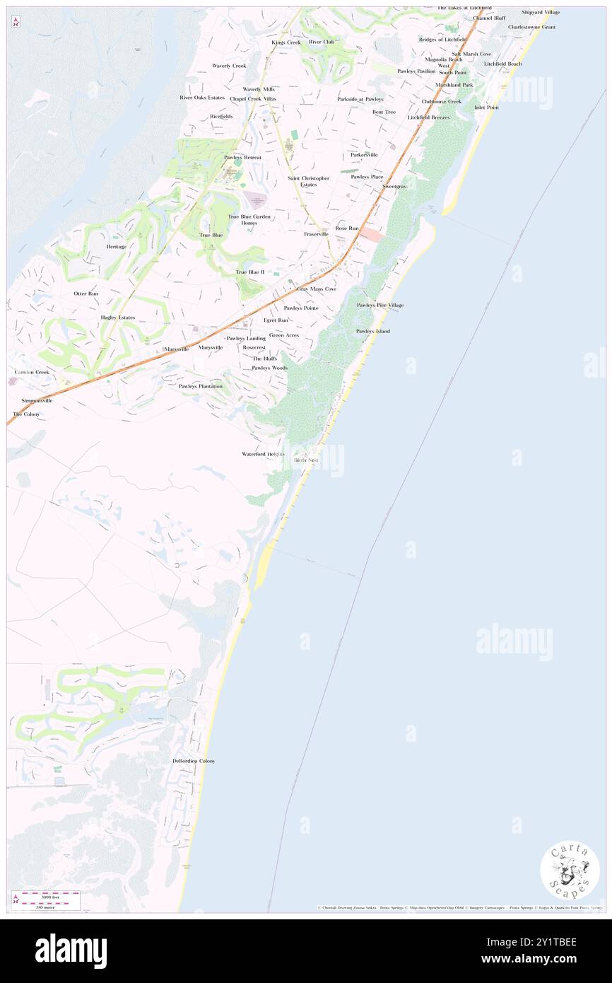 Birds Nest, Georgetown County, USA, Vereinigte Staaten, South Carolina, n 33 24' 40'', S 79 7' 58'', Karte, Cartascapes Map, veröffentlicht 2024. Erkunden Sie Cartascapes, eine Karte, die die vielfältigen Landschaften, Kulturen und Ökosysteme der Erde enthüllt. Reisen Sie durch Zeit und Raum und entdecken Sie die Verflechtungen der Vergangenheit, Gegenwart und Zukunft unseres Planeten. Stockfoto