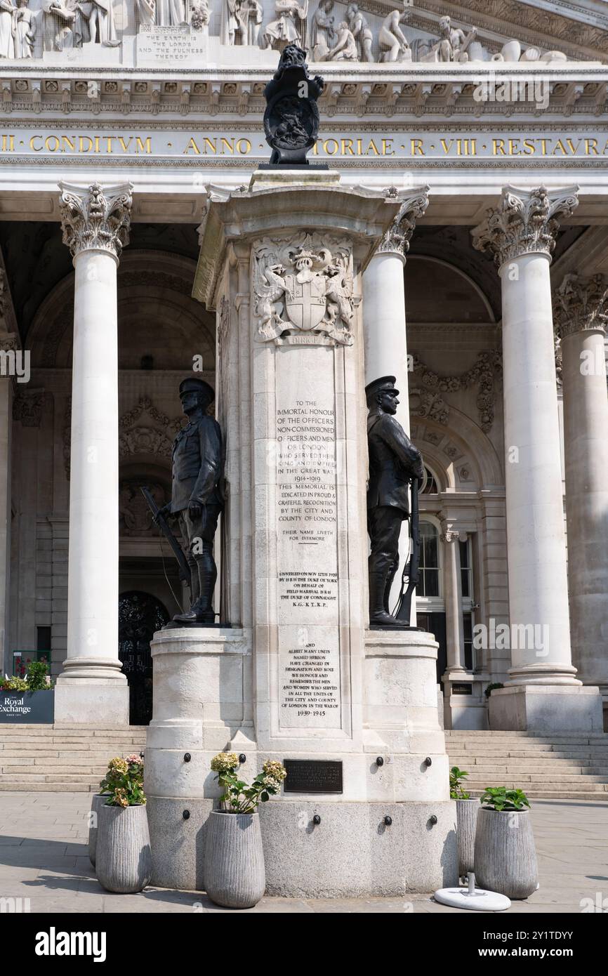 Das London Trupps war Memorial mit Bronzeskulpturen erinnert an die Männer von London, die im Ersten und Zweiten Weltkrieg kämpften Stockfoto