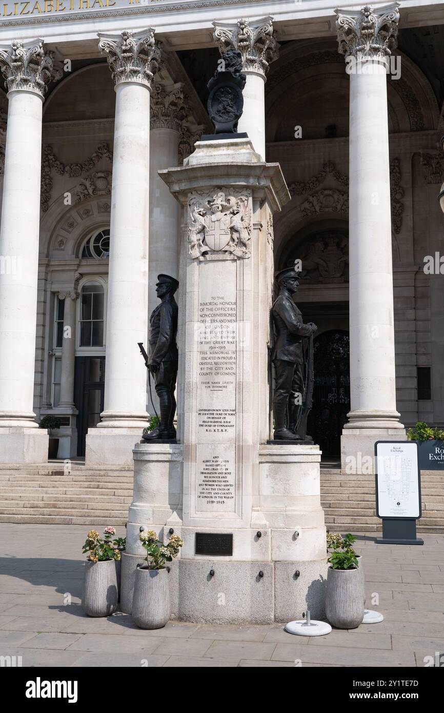 Das London Trupps war Memorial mit Bronzeskulpturen erinnert an die Männer von London, die im Ersten und Zweiten Weltkrieg kämpften Stockfoto