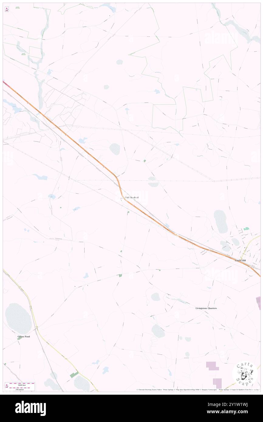 Old Hundred, Scotland County, USA, Vereinigte Staaten, North Carolina, n 34 49' 45'', S 79 35' 25'', Karte, Cartascapes Map, veröffentlicht 2024. Erkunden Sie Cartascapes, eine Karte, die die vielfältigen Landschaften, Kulturen und Ökosysteme der Erde enthüllt. Reisen Sie durch Zeit und Raum und entdecken Sie die Verflechtungen der Vergangenheit, Gegenwart und Zukunft unseres Planeten. Stockfoto