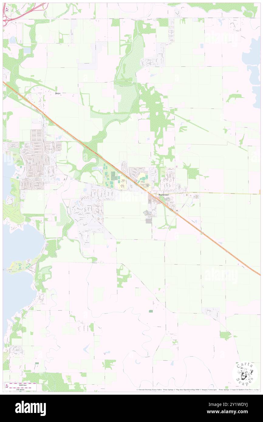 Rochester, Sangamon County, USA, USA, Illinois, n 39 44' 58'', S 89 31' 54'', Karte, Cartascapes Map, veröffentlicht 2024. Erkunden Sie Cartascapes, eine Karte, die die vielfältigen Landschaften, Kulturen und Ökosysteme der Erde enthüllt. Reisen Sie durch Zeit und Raum und entdecken Sie die Verflechtungen der Vergangenheit, Gegenwart und Zukunft unseres Planeten. Stockfoto