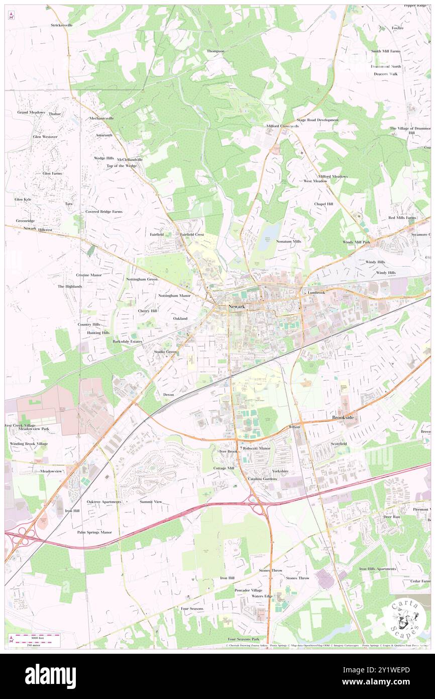 Newark, New Castle County, USA, Vereinigte Staaten, Delaware, n 39 41' 1'', S 75 44' 58'', Karte, Cartascapes Map, veröffentlicht 2024. Erkunden Sie Cartascapes, eine Karte, die die vielfältigen Landschaften, Kulturen und Ökosysteme der Erde enthüllt. Reisen Sie durch Zeit und Raum und entdecken Sie die Verflechtungen der Vergangenheit, Gegenwart und Zukunft unseres Planeten. Stockfoto