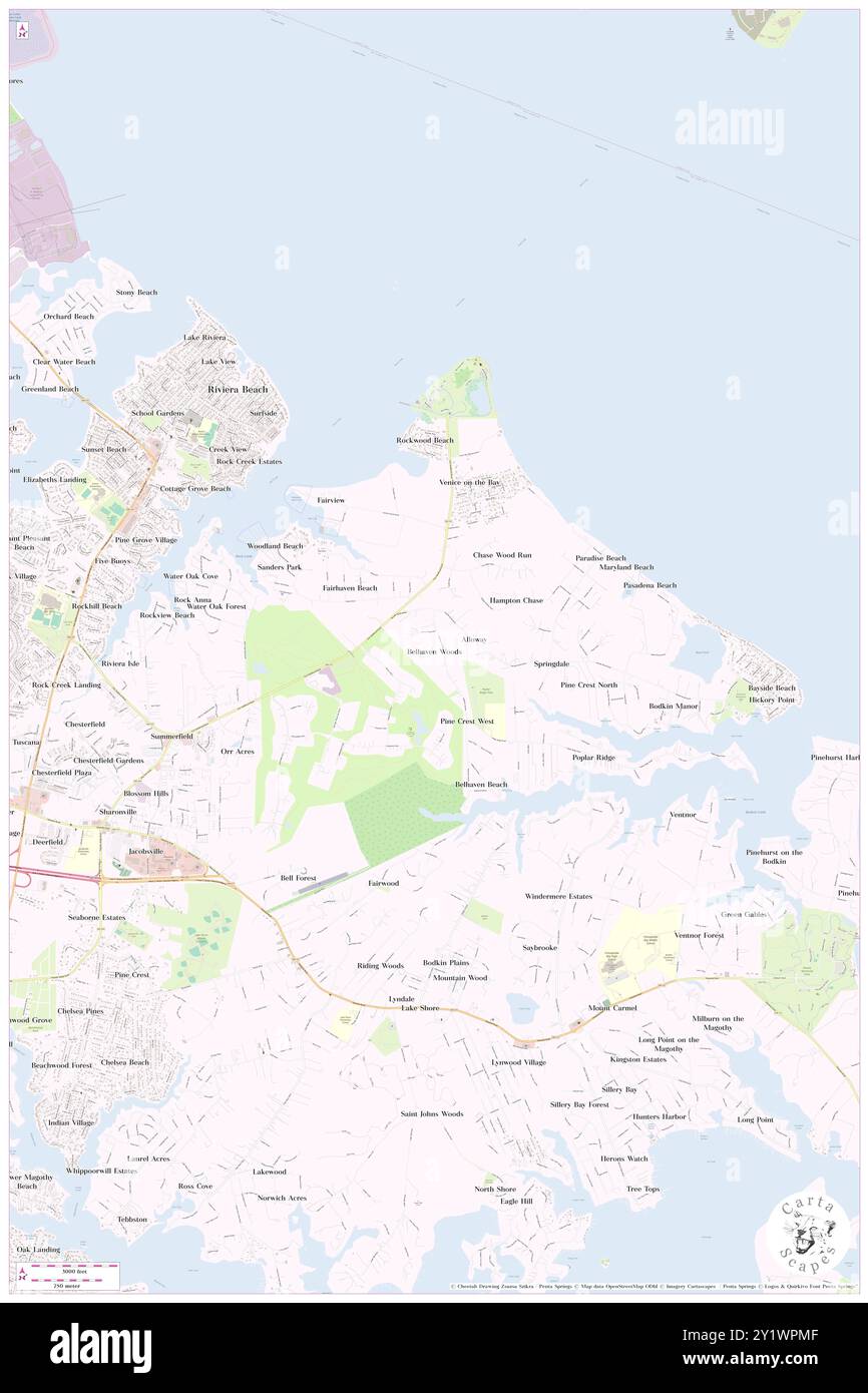 Belhaven Woods, Anne Arundel County, USA, USA, Maryland, n 39 8' 23'', S 76 28' 59'', Karte, Cartascapes Map, veröffentlicht 2024. Erkunden Sie Cartascapes, eine Karte, die die vielfältigen Landschaften, Kulturen und Ökosysteme der Erde enthüllt. Reisen Sie durch Zeit und Raum und entdecken Sie die Verflechtungen der Vergangenheit, Gegenwart und Zukunft unseres Planeten. Stockfoto