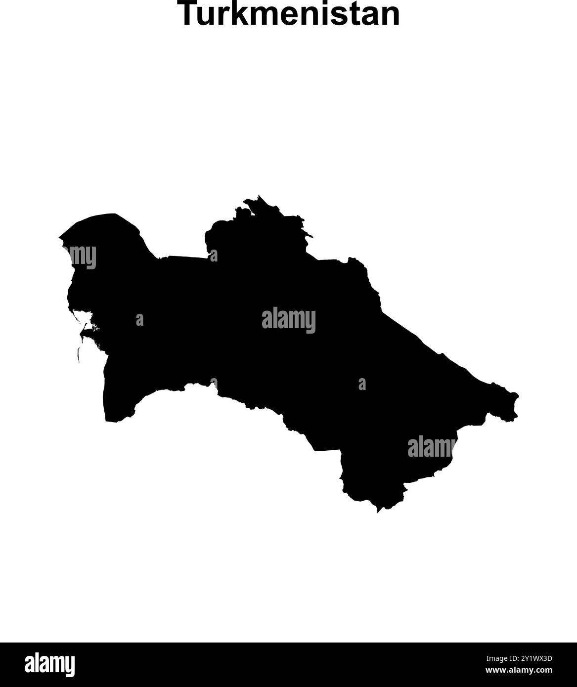 Turkmenistan: Unbeschriftete Umrisskarte Stock Vektor