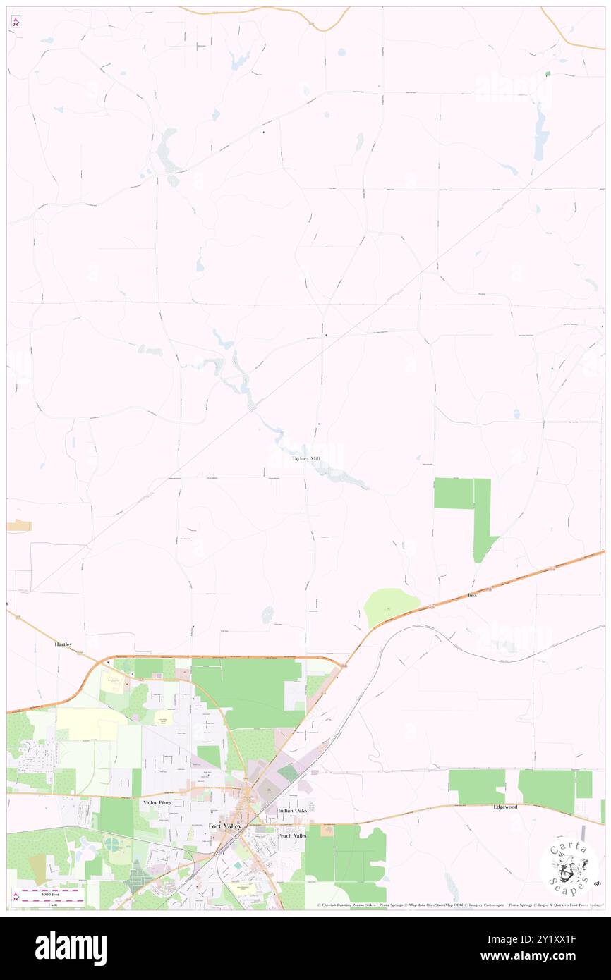 Taylors Mill, Peach County, USA, USA, Georgia, n 32 36' 21'', S 83 52' 25'', Karte, Cartascapes Map, veröffentlicht 2024. Erkunden Sie Cartascapes, eine Karte, die die vielfältigen Landschaften, Kulturen und Ökosysteme der Erde enthüllt. Reisen Sie durch Zeit und Raum und entdecken Sie die Verflechtungen der Vergangenheit, Gegenwart und Zukunft unseres Planeten. Stockfoto