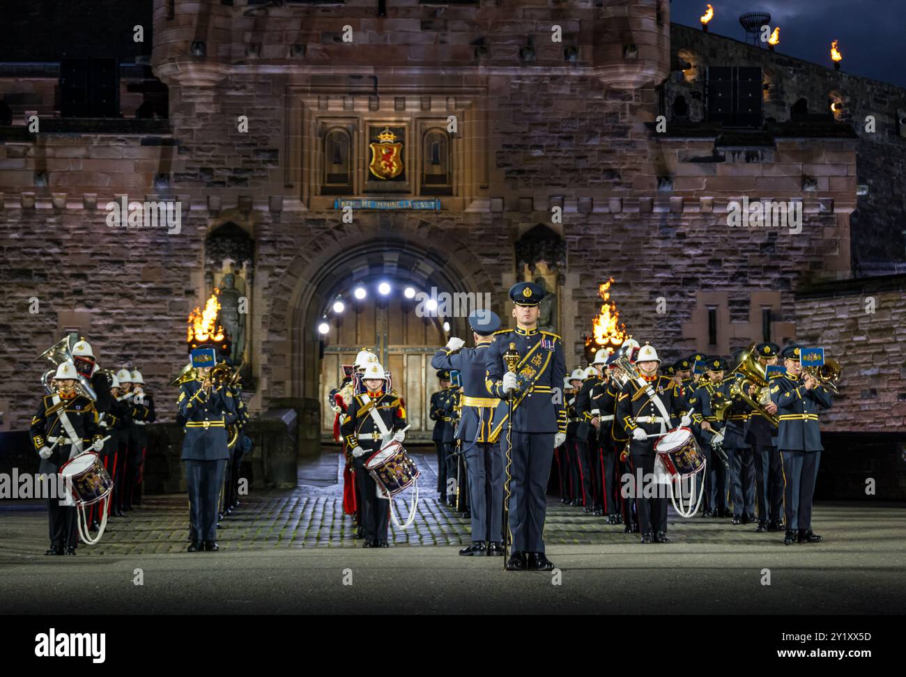 Die Kings Colour Squadron Royal Air Force Band, Edinburgh Military Tattoo, Schottland, Großbritannien Stockfoto