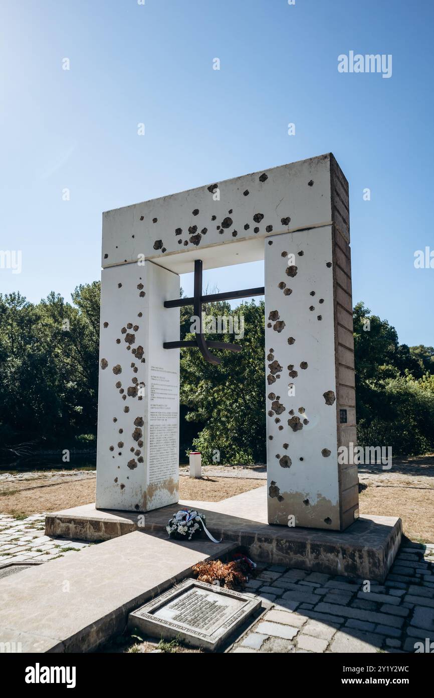 Devin, Slowakei – 7. August 2024: Gedenkstätte für das Tor der Freiheit – Devín, Slowakei Stockfoto