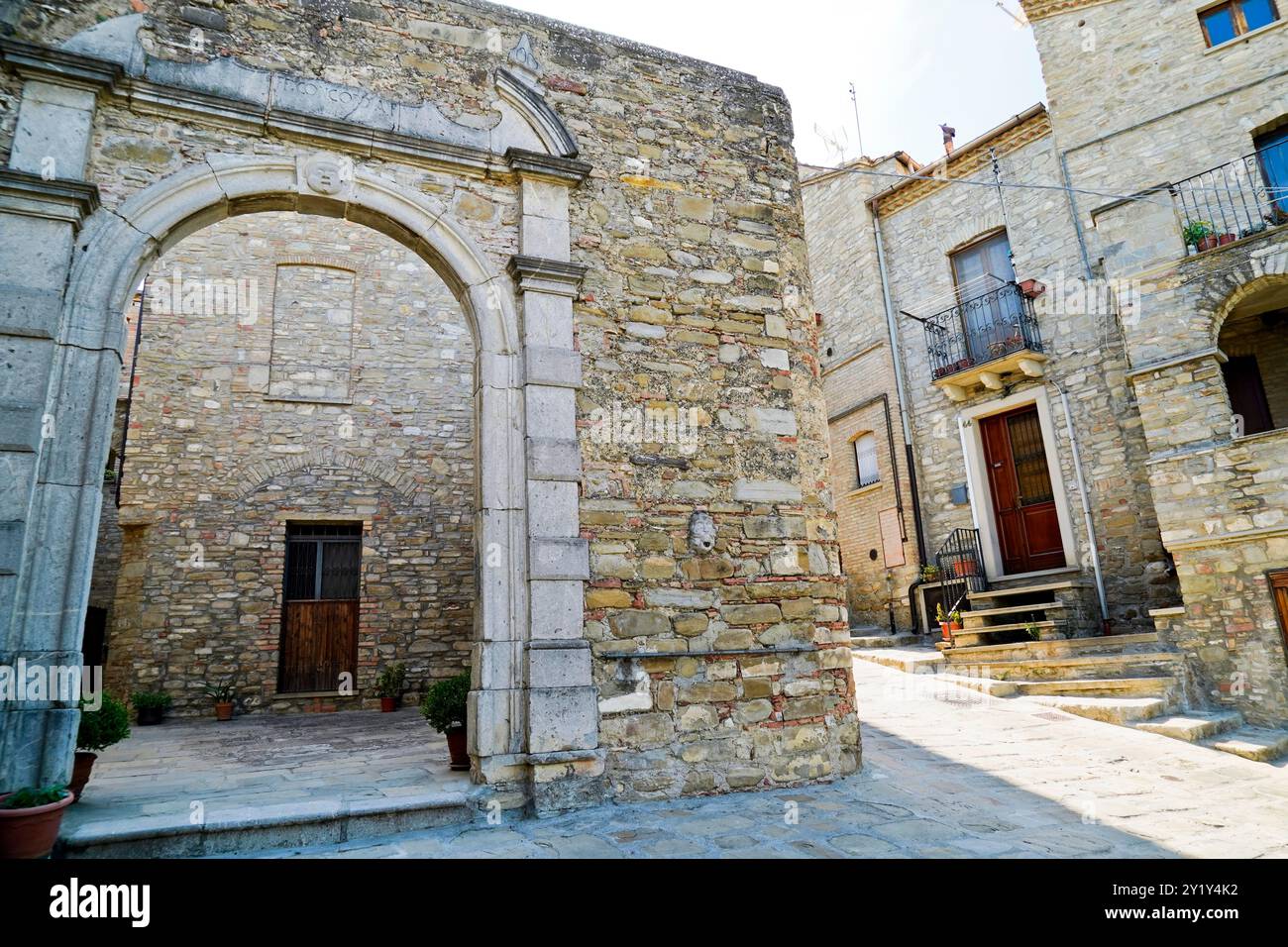 Guardia Perticara, perfekt erhaltenes mittelalterliches Dorf, Potenza, Basilicata, Italien Stockfoto