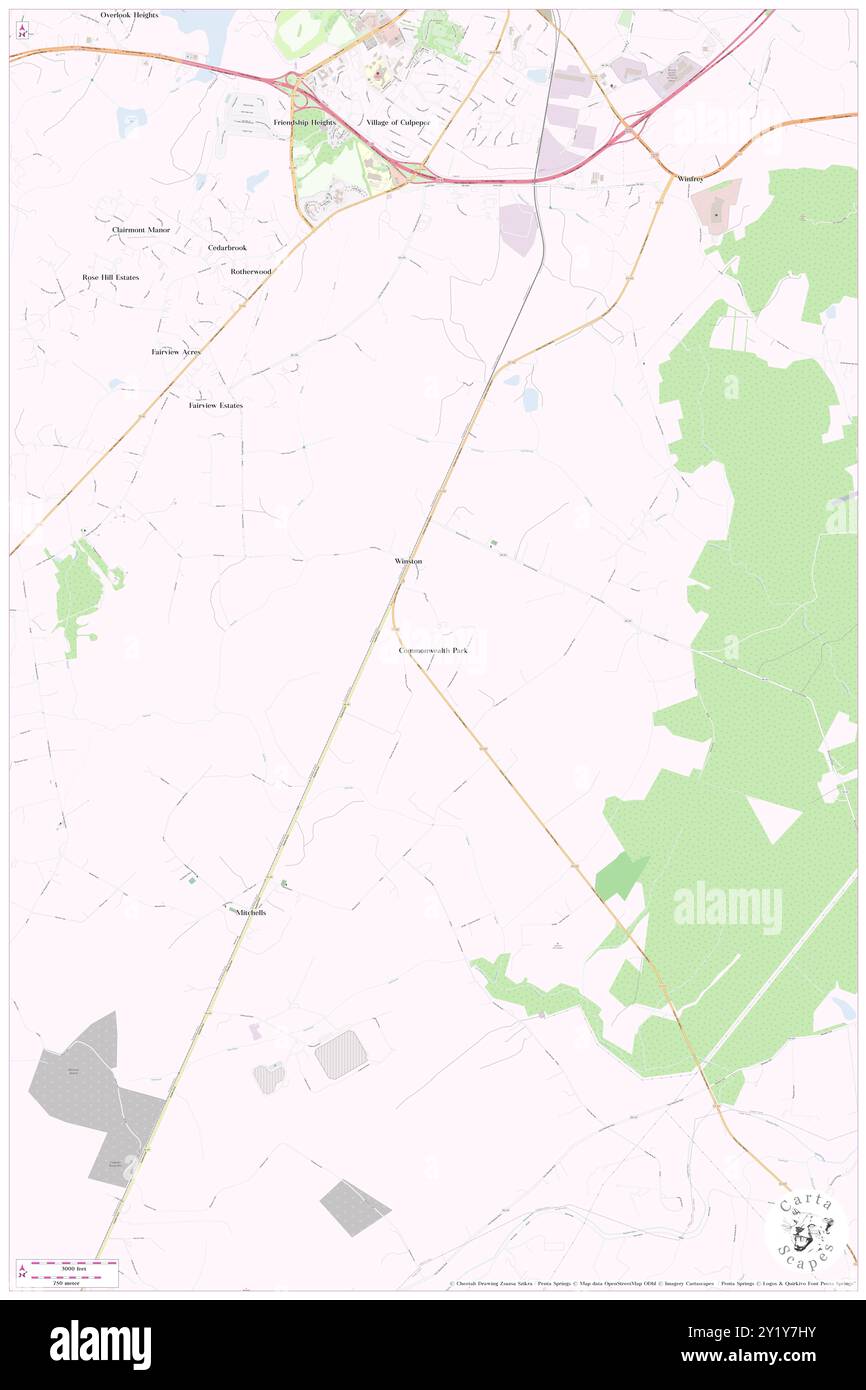 Commonwealth Park, Culpeper County, USA, USA, Virginia, n 38 24' 5''', S 78 0' 23'', Karte, Cartascapes Map, veröffentlicht 2024. Erkunden Sie Cartascapes, eine Karte, die die vielfältigen Landschaften, Kulturen und Ökosysteme der Erde enthüllt. Reisen Sie durch Zeit und Raum und entdecken Sie die Verflechtungen der Vergangenheit, Gegenwart und Zukunft unseres Planeten. Stockfoto