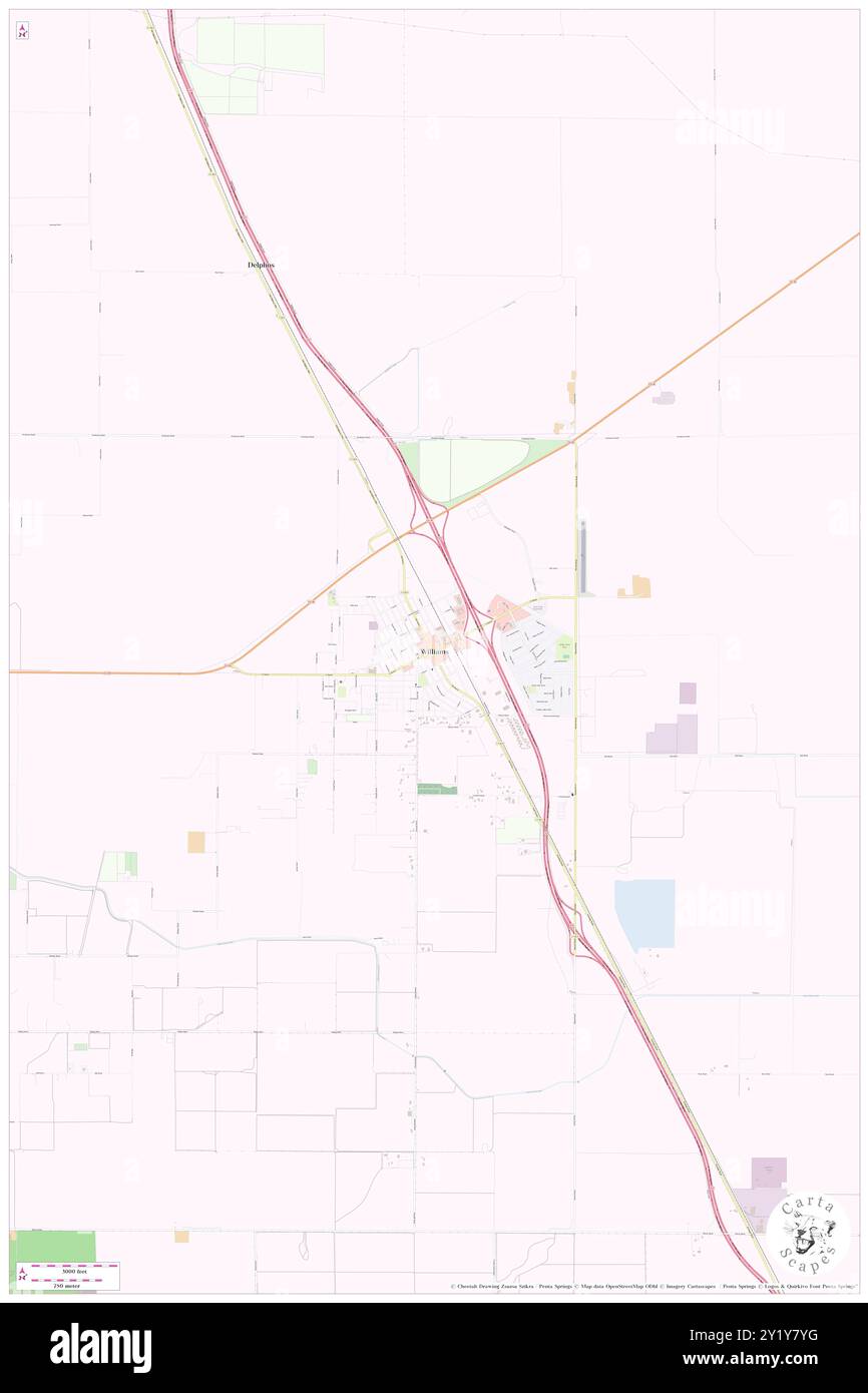 Williams, Colusa County, USA, USA, Kalifornien, n 39 9' 16'', S 122 8' 57'', Karte, Cartascapes Map, veröffentlicht 2024. Erkunden Sie Cartascapes, eine Karte, die die vielfältigen Landschaften, Kulturen und Ökosysteme der Erde enthüllt. Reisen Sie durch Zeit und Raum und entdecken Sie die Verflechtungen der Vergangenheit, Gegenwart und Zukunft unseres Planeten. Stockfoto