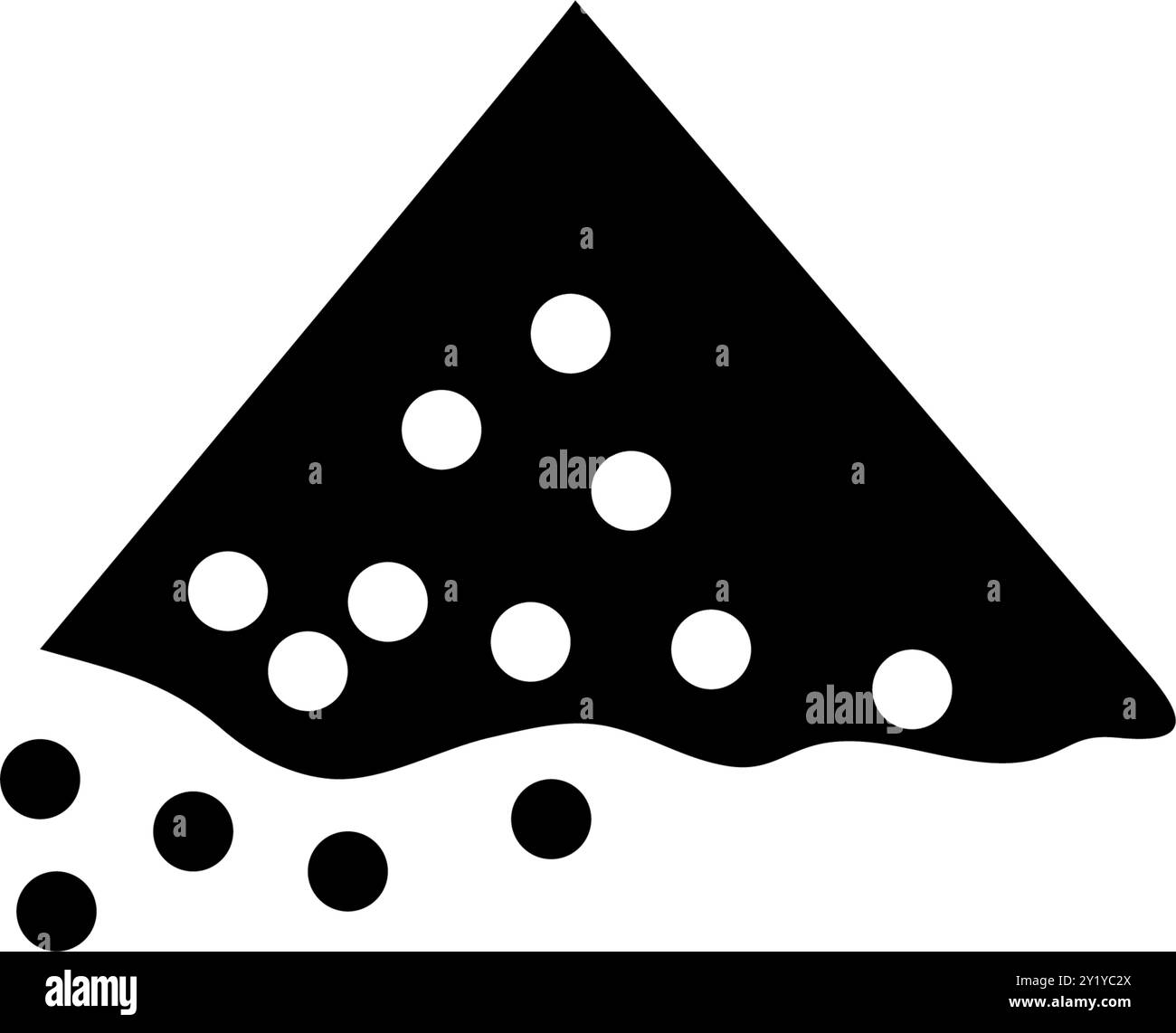 Stilisiertes schwarzes Vektorsymbol, das einen Haufen Protein darstellt, ideal für Fitness- und gesundheitsbezogene Designs. Stock Vektor