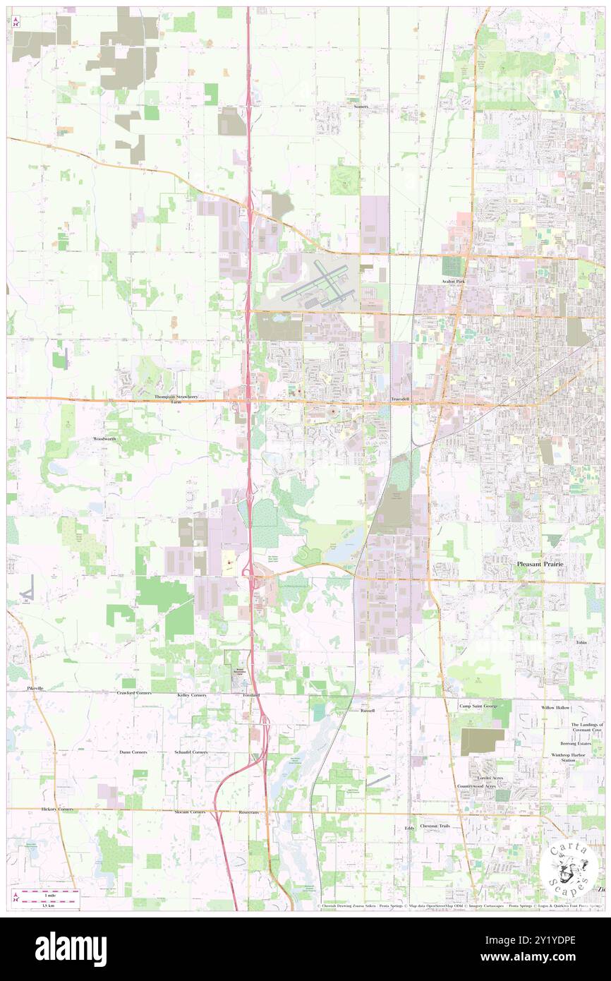 Pleasant Prairie, Kenosha County, USA, USA, Wisconsin, n 42 33' 11'', S 87 56' 0'', Karte, Cartascapes Map, veröffentlicht 2024. Erkunden Sie Cartascapes, eine Karte, die die vielfältigen Landschaften, Kulturen und Ökosysteme der Erde enthüllt. Reisen Sie durch Zeit und Raum und entdecken Sie die Verflechtungen der Vergangenheit, Gegenwart und Zukunft unseres Planeten. Stockfoto