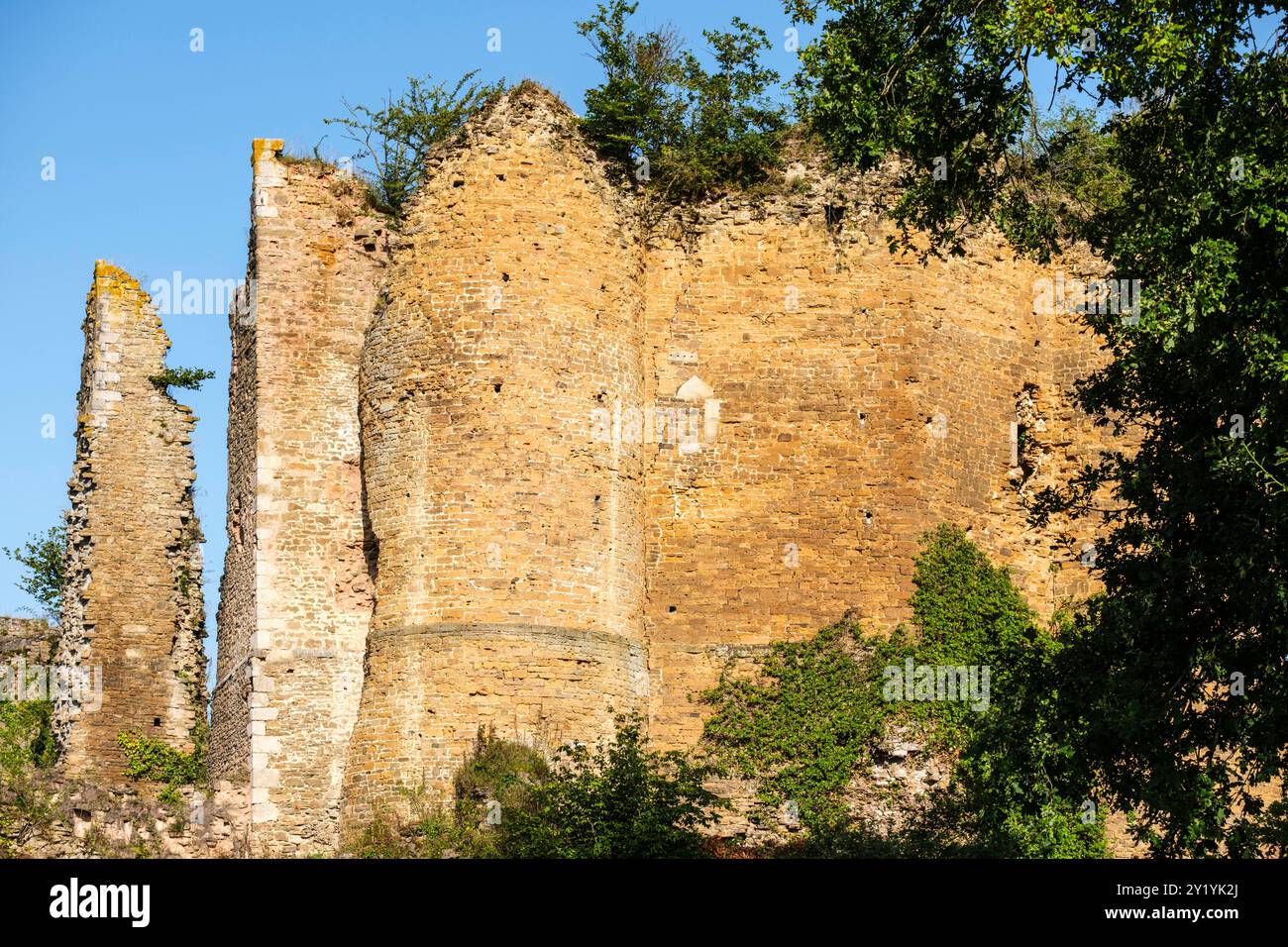 Le château de Franchimont à Theux était une des 12 résidences et Places-fortes du Prince Évêque de Liège qui défendait l’EST de la prinzipauté à parti Stockfoto