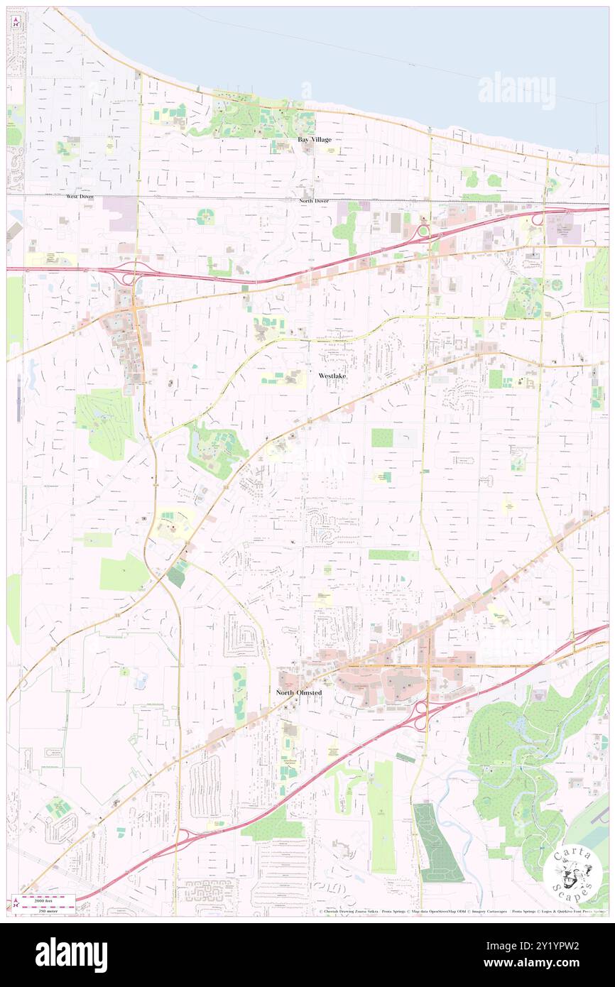 Westlake, Cuyahoga County, USA, Vereinigte Staaten, Ohio, n 41 27' 19'', S 81 55' 4'', Karte, Cartascapes Map, veröffentlicht 2024. Erkunden Sie Cartascapes, eine Karte, die die vielfältigen Landschaften, Kulturen und Ökosysteme der Erde enthüllt. Reisen Sie durch Zeit und Raum und entdecken Sie die Verflechtungen der Vergangenheit, Gegenwart und Zukunft unseres Planeten. Stockfoto