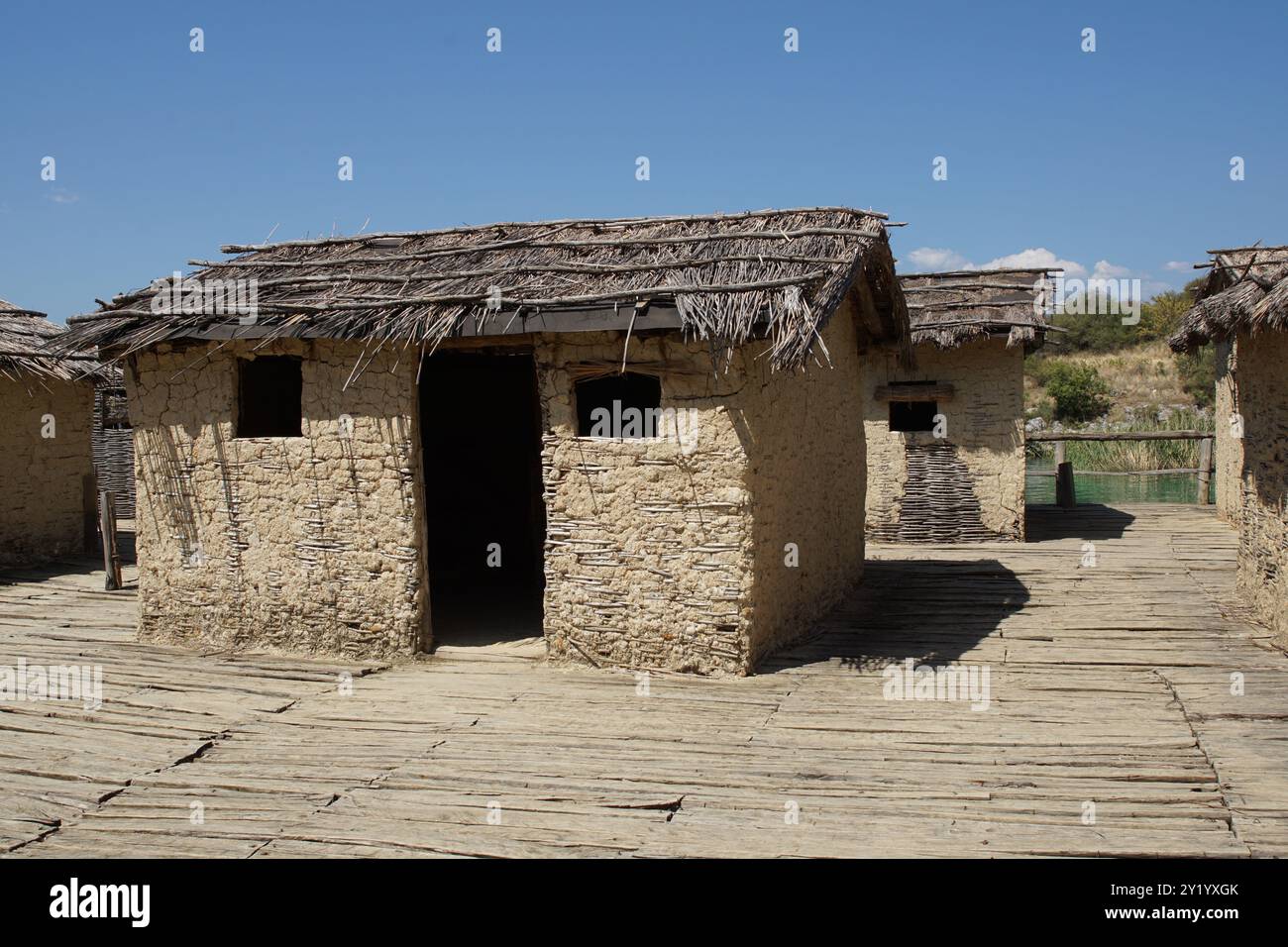 Ploca Micov Kamen - archäologische Stätte der Bucht der Knochen am See Ohrid, Nordmakedonien Stockfoto