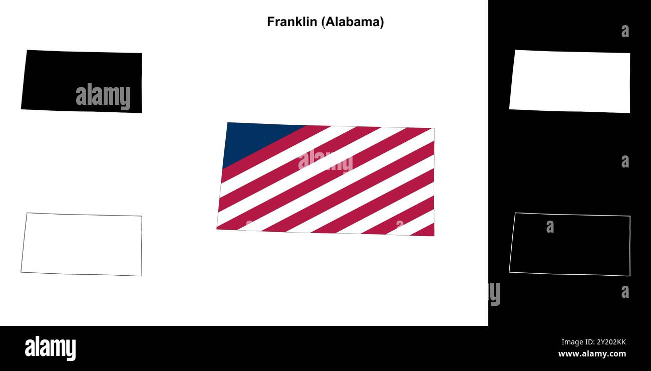 Franklin County (Alabama) Umrisskarten Set Stock Vektor