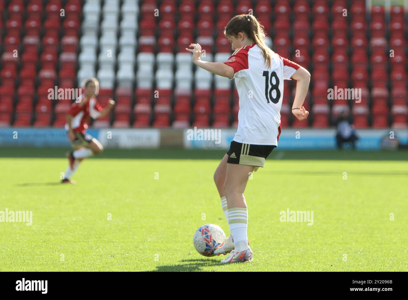 Woking FC Women gegen Abbey Rangers FC Women Southern Regional Womens Football League bei Kingfield Woking FC 8. September 2024 Stockfoto